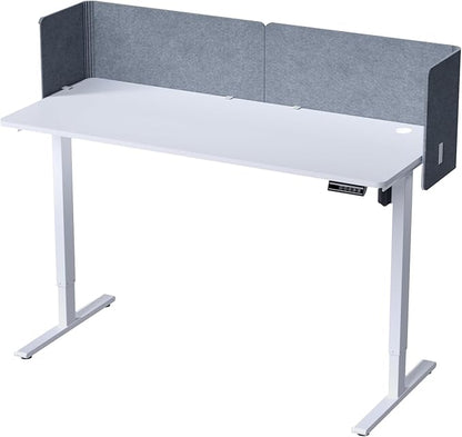 ERGO COLLECT Desk Privacy Panel,2PCS L-Shaped Clamp-On Office Desk Divider,2-in-1 Adjustable Acoustic Desktop Partition Or Under Desk Modesty Screen,for Office,Home,Felt (Grey, 39.4" x 15.7")