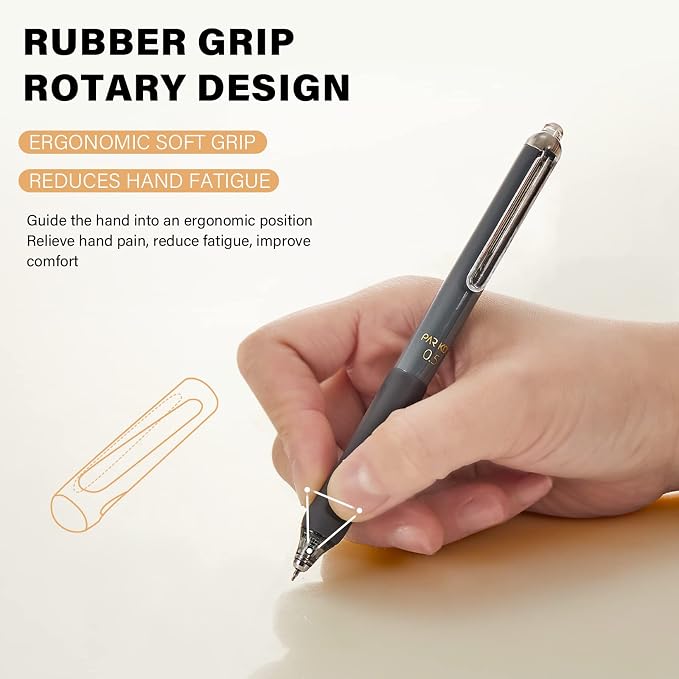 ParKoo Gel Pens Quick Dry Ink Fine Point 0.5mm, Retractable Rolling Ball Black Ink, Click Silent Pens Set for Journaling Notetaking Drawing Sketching Smooth Writing Non Bleed 12pcs