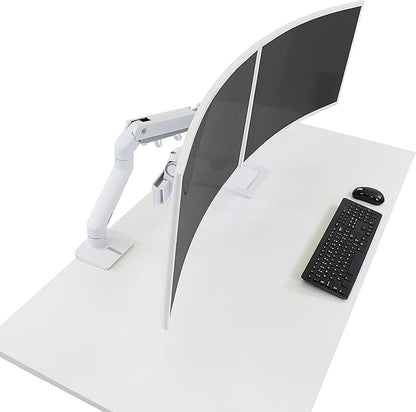 Ergotron – HX Dual Monitor Arm, VESA Desk Mount – for 2 Monitors Up to 32 Inches, 5 to 17.5 lbs Each – White