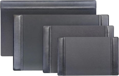 DACASSO Classic Leather Desk Pad with Side Rails - Luxury Leather Desk Blotter for Writing - Padded Executive Desk Surface Protector - (Black, 34” x 20”)