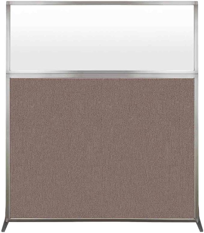 Versare Hush Screen Portable Room Divider | Workstation Wall Divider | Freestanding Privacy Hush Panels | Frosted Windows | Fabric Office Divider Screen | Great for Room Separation