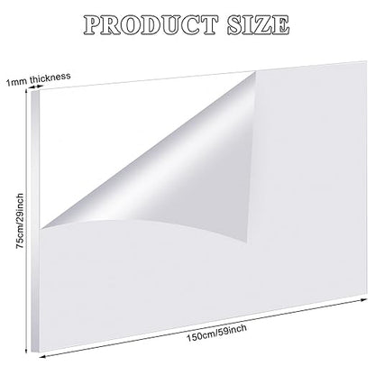 Roowest 6 Pcs 29 x 59 Inch, 1 mm Thick Clear Acrylic Sheets Plastic Panels Sheets Cut to Size Cast Acrylic Board Panel with Protective Film for Craft DIY Projects Display Sign Frame