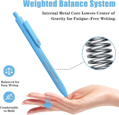 Vitoler Cute Gel Pens, 8 Pack 0.5mm Fine Point Pens with Fidget Quick Dry | For Women, For Teachers, For Nurses, Smooth Writing, Liquid Ink, For Badge, Black ink, Felt Tip, Medium Point, For Journaling