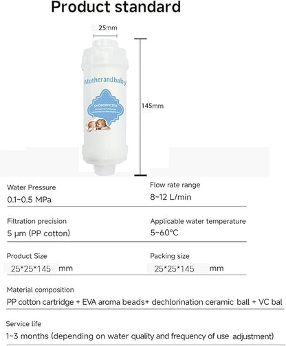 Shower Filter Vitamin C Replacement Cartridge Bathroom Accessories for Hard Water Filter Remove Chlorine Fluoride Heavy Metals Improves Skin Condition Protects Hair Blueberry Scent