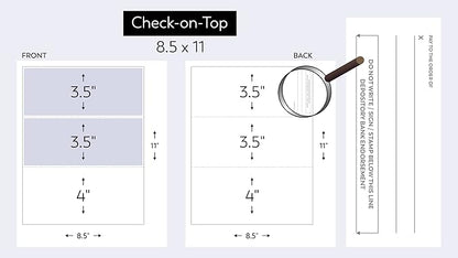 Compuchecks Check on Top Blank Check Paper - 100 Pack, Quick-Books & Laser Printer Compatible - Security Business Checks with Voucher - 8.5" x 11" Green Marble