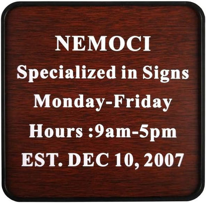 Custom Engraved Door Suite Wall Sign | Office Sign | Personalized Wall Plaque | Business Doctor Law Firm Home Office Cafe Shop | Up to 5 Text Lines Adhesive Backed or Simple Keyhole Mounti (6" x 6")