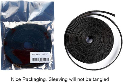 25ft - 3/4 inch PET Expandable Braided Sleeving – Black – Alex Tech Braided Cable Sleeve