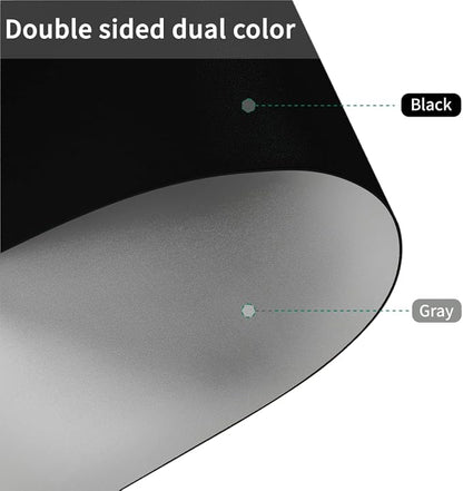 Round Table Mats - Can Be Used On Both Sides Waterproof and Easy to Clean Good Flatness Used for Dining Table(Black+Gray Dia.54Inch)