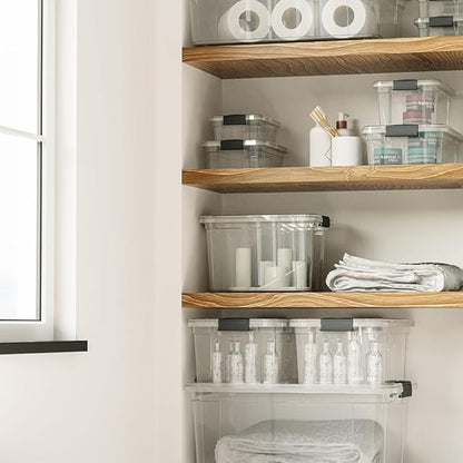 Superio Storage Bins with Lids, Clear Plastic Containers for Organizing, Stackable Totes, BPA Free, Odor Free, Organizer Boxes for Home, and Dorm (2 Pack, 36 Qt)