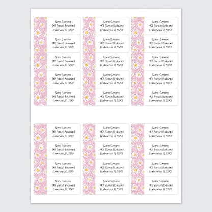 Dotty about Paper Personalized Oopsy Daisies - Pink - Return Address Labels x 100