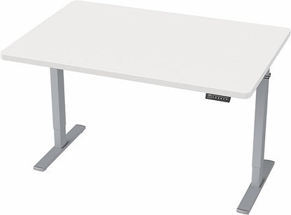 VIVO Electric 48 x 30 in Standing Desk, Memory Height Adjustment, 1B Series, Holds 220 lbs, One-Piece White Top, Gray Frame, DESK-KIT-1G5W