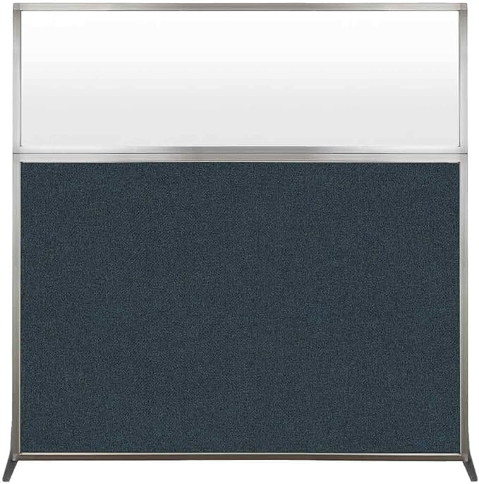 Versare Hush Screen Portable Room Divider | Workstation Wall Divider | Freestanding Privacy Hush Panels | Frosted Windows | Fabric Office Divider Screen | Great for Room Separation