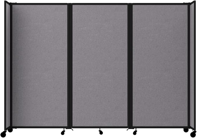 Versare Room Divider 360 Portable Wall Partition | Folding Panels | Large Freestanding Divider | Locking Wheels | Temporary Room Separator