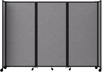 Versare Room Divider 360 Portable Wall Partition | Folding Panels | Large Freestanding Divider | Locking Wheels | Temporary Room Separator