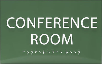 ADA CENTRAL SIGNS - 6" X4" Conference Room Sign - ADA Compliant Tactile Graphics Grade 2 Braille Text Privacy Sign | Wall Mount Plastic Meeting Signs For Schools, Hospitals, Offices, and Apartments