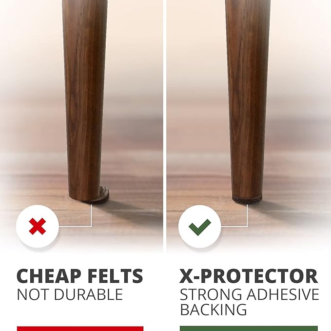 X-PROTECTOR 357 pcs Premium Huge Pack Felt Furniture Pads! Quantity of Furniture Sliders with Many Big Sizes – Your Ideal Floor Protectors. Protect Your Hardwood & Laminate Floor!