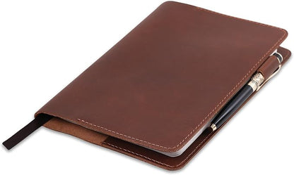 A5 Leather journal cover, Refillable Journal Cover for Large and Medium A5, Leather Handmade Notebook Cover, 9 x 6 Inches Leather Bound Journal (Tan)
