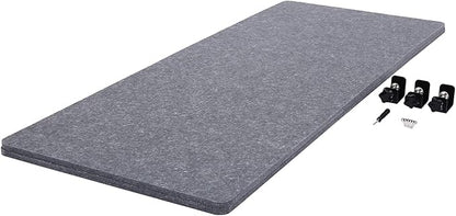 Clamp-on 60" x 24" Desk Divider Privacy Panel for Office Privacy Sound Absorbing Screen Acoustic Partition Divider Stand Up Desktop Divider Portable Cubicle Panel, Grey