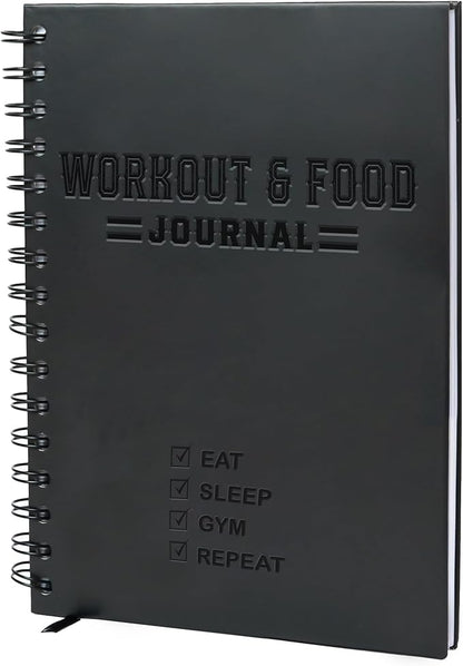 Nextnoid Hardcover Fitness & Food Journal - Nutrition & Workout Planner for Men & Women - A5(5.7" x 8.3") Sturdy Workout Log Book to Track Diet, Gym & Home Workouts