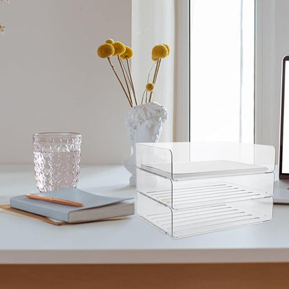 LIGHTAOTAO Stackable Desk Organizer Tray Paper Holder for Office File Storage and Document Sorting Practical Desktop Letter Tray for School and Home Use