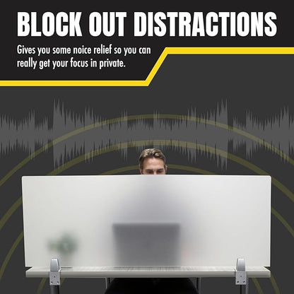 OBEX Clear Acrylic Desk Mounted Privacy Panel, 18" x 30", Clear