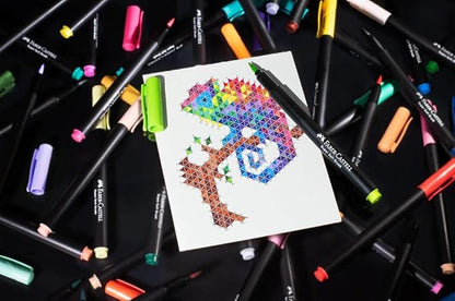 Faber-Castell Black Edition Soft Brush Pens, 50 Felt Tip Markers