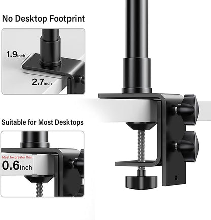 Dazzne 2-Pack Camera Desk Mount Stand with 1/4" Ball Head and Cold Shoe Mount Adapter,12.9-22" Tabletop Mounts Stand, Adjustable Aluminum Desktop Light Stand, for DSLR Camera, Ring Light, Video Light
