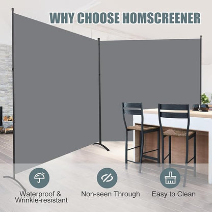 Room Divider 2 Panel Large Privacy Screens, 142''x72''H Upgraded Room Divider Wall for Room Partitions, Tall 6FT Partition Room Dividers Screen Panel for Bedroom Office School, Portable Partition Wall