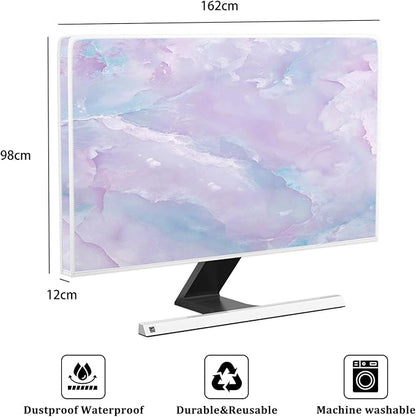 Baocicco Violet Marble Waterproof 70 Inch TV Dust Cover Anti-Static Dustproof Abstract Creative Desigen Television Accessories TV LCD Screen Texture TV Decoration for LED LCD OLED TVs