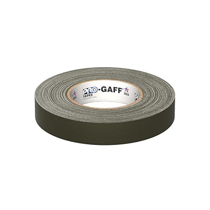 1" Width ProTapes Pro Gaff Premium Matte Cloth Gaffer's Tape With Rubber Adhesive, 11 mils Thick, 55 yds Length, Olive Drab (Pack of 1)