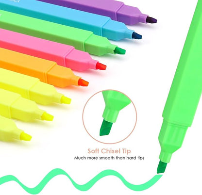 YISAN Highlighters Assorted Colors | Soft Tip, No Bleed, Journal Pens, 70955