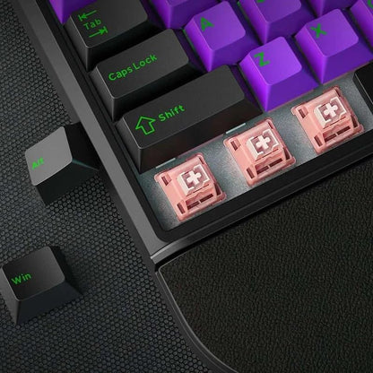 Ergonomic Mechanical Keyboard Split Keyboard Wireless with RGB Backlight, Wrist Rest, Rechargeable, 3-Pin Hot Swappable, Control Knob, 2.4 GHz/Bluetooth/USB-C Wired for Win Mac PC
