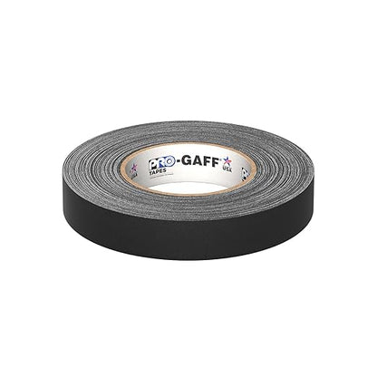 1" Width ProTapes Pro Gaff Premium Matte Cloth Gaffer's Tape With Rubber Adhesive, 11 mils Thick, 55 yds Length, Black (Pack of 1)