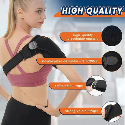 Shoulder Brace for Men & Women - Adjustable Compression Support for Rotator Cuff & Arthritis Pain Relief, Shoulder Injury Stabilizer, Universal Fit Left/Right (Blue XL)