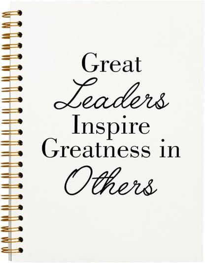 OXW Thank You Gifts for Leader, Meeting Notebook for Work, Appreciation Gift for Boss Manager Mentor, Office Supplies Leadership Gifts, White College Ruled Hardcover Spiral Notebook 5.5 x 8.3