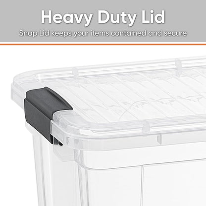 Superio Clear Storage Boxes with Lids, 8.75 Quart Plastic Container Bins for Organizing, Stackable Crates, BPA Free, Non Toxic, Odor Free, Organizers for Home, Office, School, and Dorm