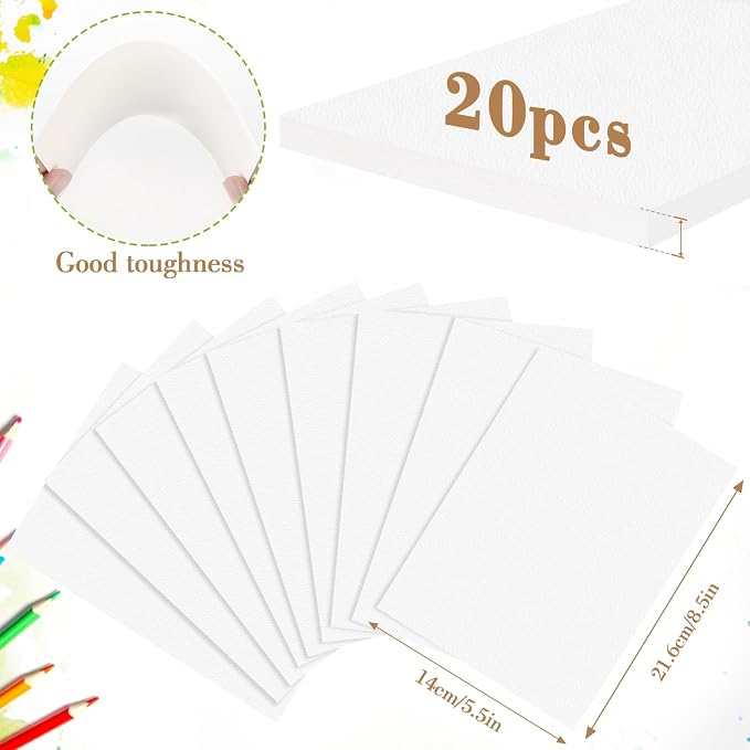 3 Pack Watercolor Paper Pad, 5.5x8.5 140lb/300g Water Color Paper, 20 Sheets Cold Press Drawing Painting Paper Sketchbook Notebook, Art Supplies for Watercolors Marker, Sketch Book for Kids Adults