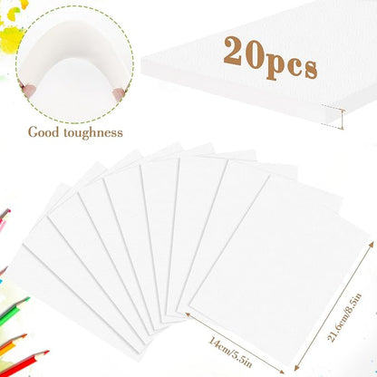 3 Pack Watercolor Paper Pad, 5.5x8.5 140lb/300g Water Color Paper, 20 Sheets Cold Press Drawing Painting Paper Sketchbook Notebook, Art Supplies for Watercolors Marker, Sketch Book for Kids Adults
