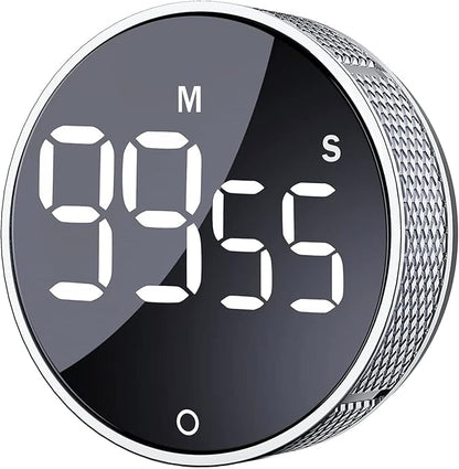 AVINIA Digital Kitchen Timers, Visual timers Large LED Display Magnetic Countdown Countup Timer for Classroom Cooking Fitness Baking Studying Teaching, Easy for Kids and Seniors Silver