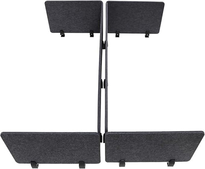 ReFocus Raw Clamp-On Acoustic Desk Divider Mounted Privacy Panel Set – Reduce Noise & Visual Distractions for Office, Study (Anthracite Gray, 2× Long (59"×16") + 4× Short (23.6"×16"))