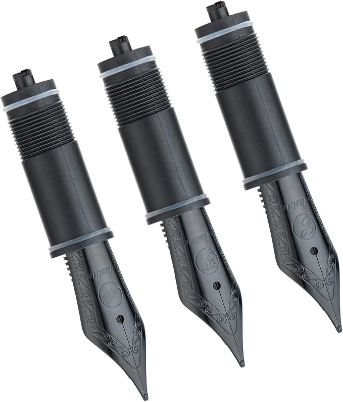 Asvine 3 PCS Fountain Pen Replaced Nibs, #6 Black EF/F/M Nib V169, P20, P30 and V126