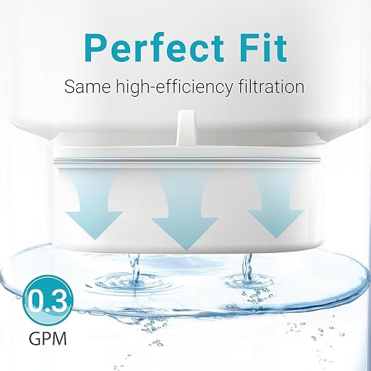 AQUA CREST PF-01A Water Filter Replacement for Waterdrop® Pitchers, 6 Pack | Replacement for Waterdrop® Pitcher and Dispenser, Reduces Lead, PFAS, PFOA/PFOS, Chlorine, Last Up to 3 Months or 200 Gallons