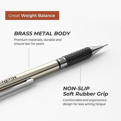 Nicpro 0.7 mm Art Mechanical Pencils Set, 6 PCS Metal Drafting Pencil 0.7mm Tube HB Lead Refills & 18 Cap Eraser for Adults, Children, Artist Writing, Drawing, Sketching, Black | Metal Drafting Pencil Lead Pencil+6 Tube Lead Refills, Eraser, Comfort Gr...