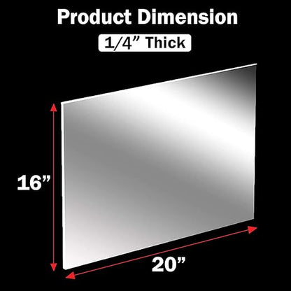 CALPALMY (2 Pack) 1/4" Thick Clear Acrylic Sheets - 16 x 20 Pre-Cut Plexiglass Sheets for Craft Projects, Signs, Display Cases, Sneeze Guard, and More - Cut with Engraver, Power Saw or Hand Tools
