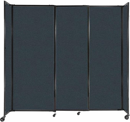 Versare Straightwall Sliding Portable Wall Partition | Freestanding Office Dividers | Locking Wheels | Temporary Room Separator | 7'2" Wide x 6'10" Tall Blue Spruce Fabric Panels