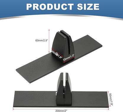 PATIKIL 1.8x1.3x2.5" Desk Divider Support Clamp, 2 Pcs Aluminum Desk Shield Clamp Desk Divider Partition Clamp Sneeze Guard Clamp Bracket for Office Home Desk Panel, Black