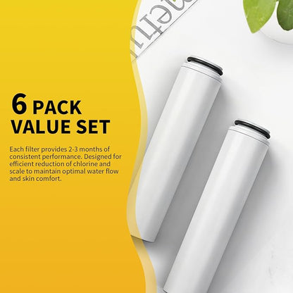 6-Pack Filter Cartridges Compatible with Cobbe Handheld Showerheads | White cartridge-only set for routine showerhead filter replacement and maintenance; shower head not included