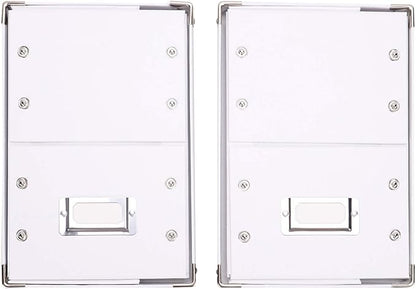 Snap-N-Store Index Card Holder Storage Box - Collapsible Organizer Box fits 1100 Flash Cards - Business, Recipe, or Note Card - 4 x 6, 2 Pack, White