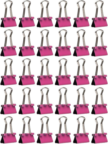JAM PAPER Colorful Binder Clips - Extra Small - 3/5 Inch (15 mm) - Pink Binderclips - 30/Pack