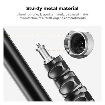 K&F CONCEPT Extendable Photography Stand, Adjustable 6.56ft/78.7"/2M Aluminum Tripod with 1/4" Screw, 2-Pack Reversible Portable Studio Lighting Tripod for Strobe Light/Webcams/Cameras with Bag